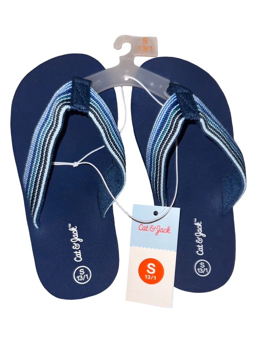 Cat & Jack Kids' Jami Flip Sandals Small (13/1) - Navy Blue New with Tag